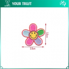 W11166A SMILEY COLORED DAISY EMBROIDERY APPLIQUE