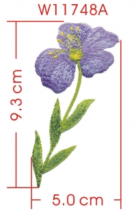 W11748A PURPLE BLOOMS EMBROIDERY APPLIQUE