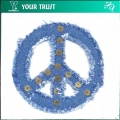 DENIM PEACE SIGN EMBROIDERY APPLIQUE