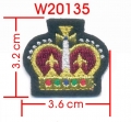 METALLIC CROWN EMBROIDERY APPLIQUE
