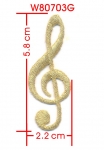 TREBLE CLEF EMBROIDERY APPLIQUE