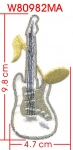METALLIC GUITAR EMBROIDERY APPLIQUE